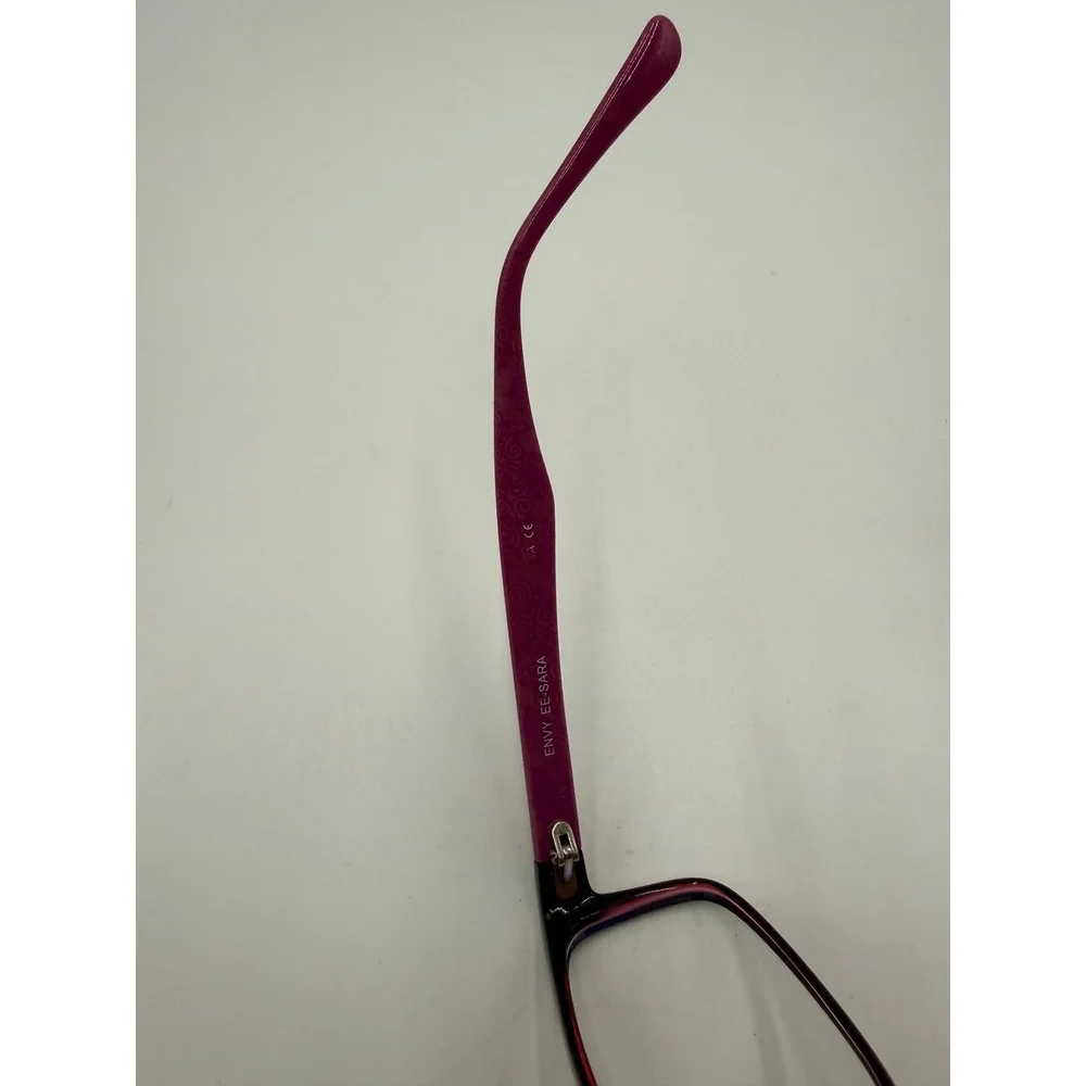 Envy Eyeglasses Women 53-17-140 Black Purple Excellent EE-SARA Rectangular Frame